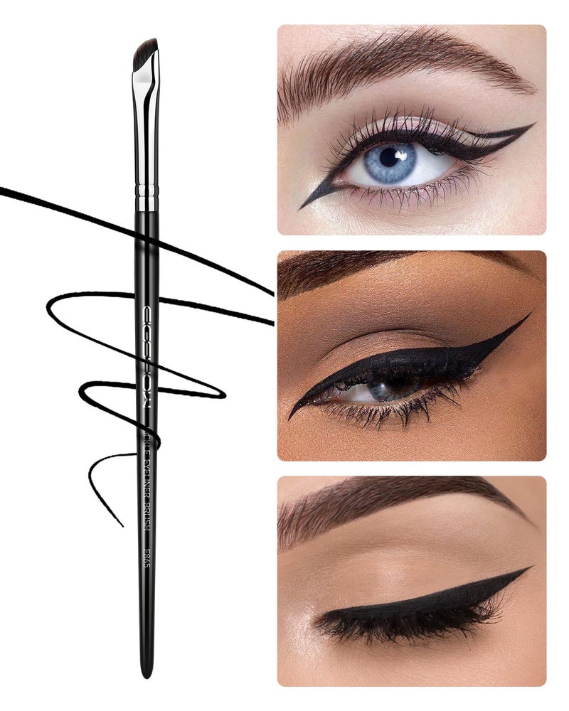 EIGSHOW Eyeliner Brush, Sickle Angled Gel Eyeliner Makeup Brush for Precise Eye Liner, Eyebrow, Eyelid with Ultra Thin Curved Vegan Bristles (E865) - Image 2